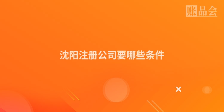 沈阳注册公司要哪些条件